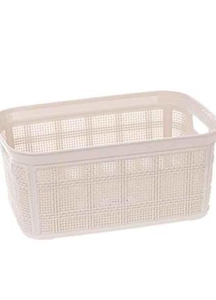 Кошик д/дрібн. jute прям. б/кр з/руч 21х14х10 2,5л кремовий тм akay plastik 7копійок