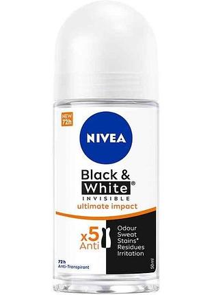 Антиперспірант роликовий жін. 50мл чорне та біле невидимий ultimate impact тм nivea 7копійок