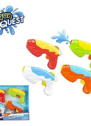 Водний пістолет 16см в асортименті 4шт (38x5x29см) тм aqua quest 7копійок