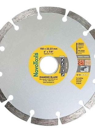 Диск алмазний сегмент 150мм х 7мм х 22,23мм basic тм novotools 7копійок