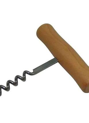 Штопор металлический с древесной ручкой 9см, блистер sd1842 тм prc 7 копійок