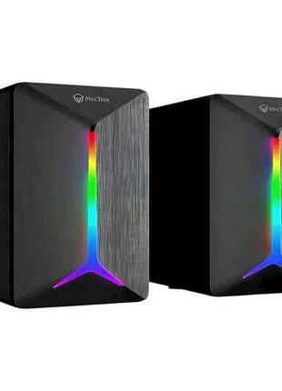 Колонка компьютерная 2.0 meetion sp2011 rgb usb 3.5 черные 6w тм meetion 7 копійок