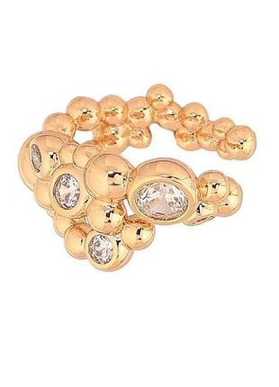 Сережки моно-кафа позолота 18k «візерунок з кристалами» 290797 тм xuping 7 копійок
