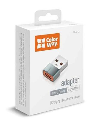 Переходник type-c - usb адаптер тм сolorway 7 копійок