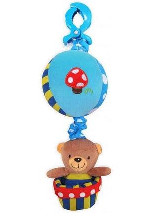 Подвеска плюшевая музыкальная p/1116-3181 мишка на шаре мальчик тм baby mix