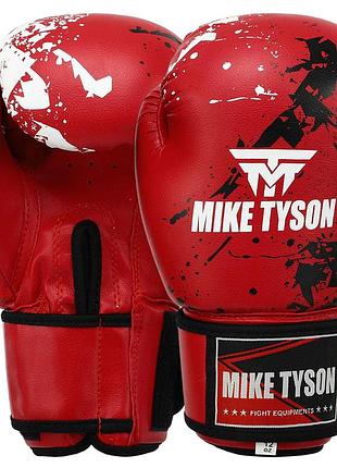 Перчатки боксерские на липучке pvc mike tyson vl-8448 10-14 унций цвета в ассортименте