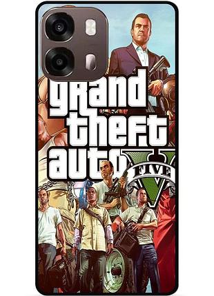 Чехол силиконовый бампер для oppo a6s с рисунком гта gta