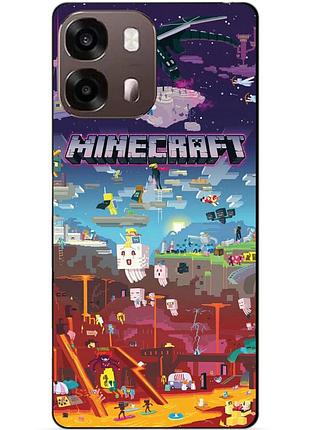 Силиконовый бампер чехол для oppo a6s игра minecraft майнкрафт