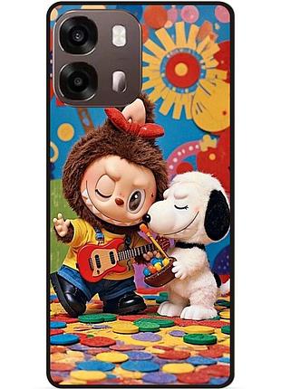 Бампер силиконовый чехол для oppo a6s с рисунком labubu лабубу