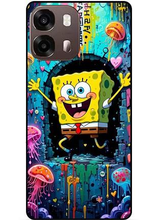 Силиконовый чехол бампер для oppo a6s с картинкой sponge bob губка боб