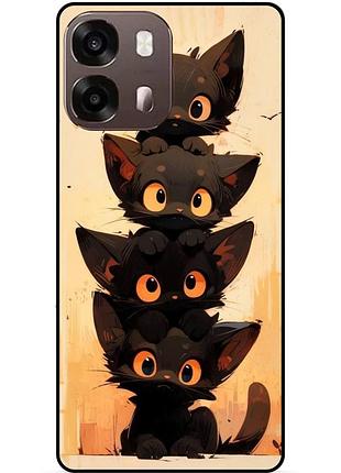 Силиконовый бампер чехол для oppo a6s с рисунком котики