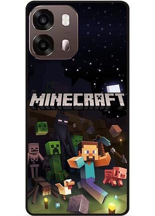 Силиконовый чехол бампер для oppo a6s игра майнкрафт minecraft