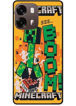 Силіконовий чохол бампер для oppo a6s стів minecraft кріпер майнкрафт