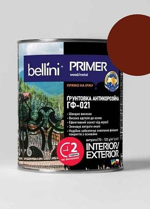 Грунтовка алкідна антикорозійна червоно-коричневий 0,9кг гф-021 тм bellini 7 копійок