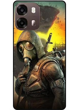 Силиконовый чехол бампер для oppo a6s с рисунком сталкер stalker