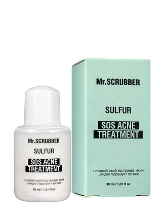 Точечное средство от прыщей mr. scrubber sos acne treatment sulfur 30 мл daily skin care