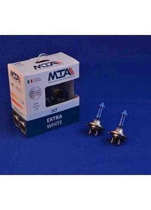 Автомобiльна лампа 12v h7 55w px26d extra white (2шт) тм mta 7 копійок