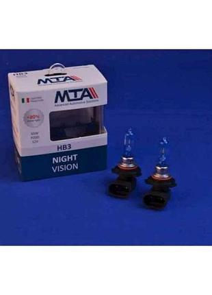 Автомобiльна лампа 12v h8 hb3 65w p20d night vision 80% (2шт) тм mta 7 копійок