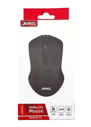 Мишка бездротова w120 чорна тм jedel 7копійок
