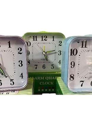 Будильник настольный 9*9*4см 927 голубой тм quartz