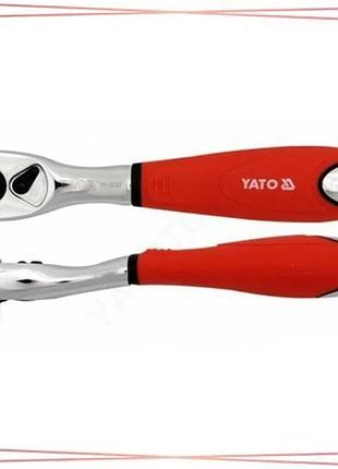 Тріщатка yato квадрат m=1/4 6,3 мм l=155 мм з шарніром та вигнутою ручкою для ремонту автомобілів sku_yt-0733