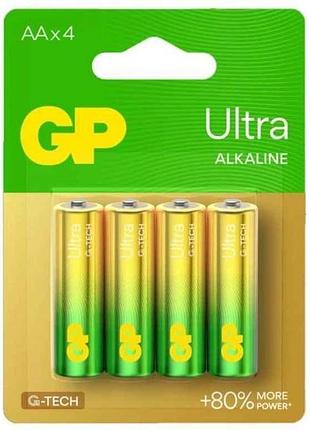 Батарейка щелочная lr6/aa ultra alkaline 1.5v 15aueta21-2bc4 4шт (блист.) тм gp