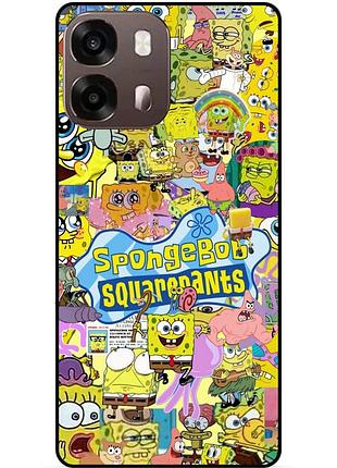 Силіконовий чохол бампер для oppo a6s з малюнком sponge bob губка боб