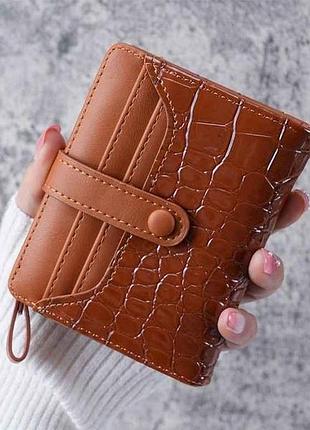 Кошелек женский 11*9*2см 839-2 коричневый экокожа тм китай