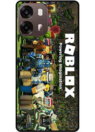 Силиконовый чехол бампер для oppo a6s с картинкой роблокс roblox