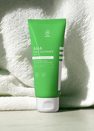 Гель очищающий для лица 3 в 1 с аха - кислотами pure therapy face cleanser 80 ml