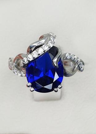 Кольцо серебряное с сапфиром 16,5 5,12 г