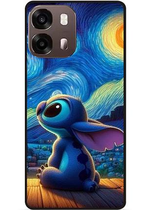 Силиконовый бампер чехол для oppo a6s stitch лило и стич