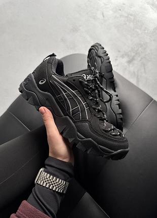 Чорні кросівки унісекс asics gel pickax black х ассікс 39