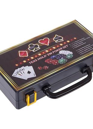 Набір для покеру у пластиковому кейсі texas holdem poker set 100s-2c 100 фішок
