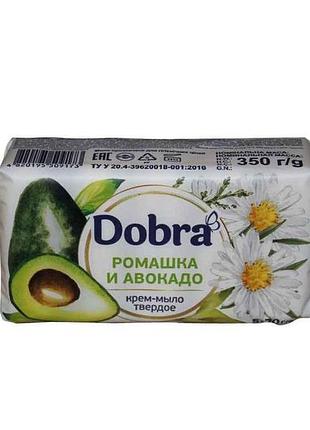 Крем-мило туалетне тверде 350г(5*70г) ромашка і авокадо тм dobra 7копійок