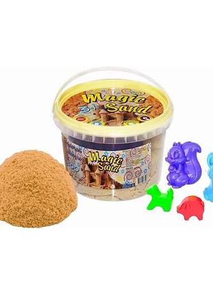 Кінетичний пісок magic sand класичний у відрі 500г тм strateg 7 копійок