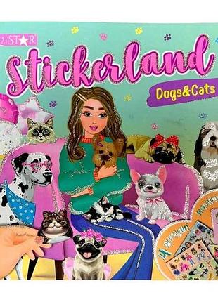 Книжка stickerland 144 с наклейками cats dogs тм апельсин 7 копійок