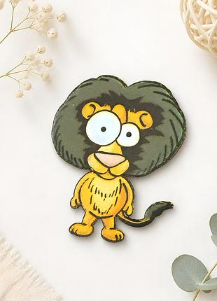 🦁✨ креативна акрилова брошка «кумедний лев із великими очима» 💎