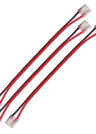 Коннектор угловой для led ленты cob 8мм ip20, 0-36v, 5a, провод 15см набор 3шт тм eurolamp