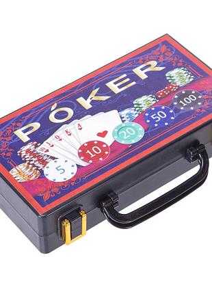 Набір для покеру у пластиковому кейсі poker game set poker game set 100s-2a 100 фішок