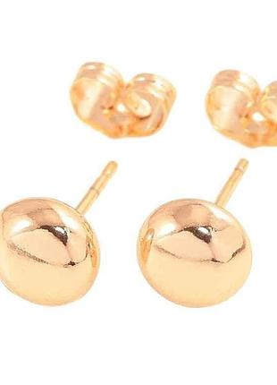 Сережки пусети ml 18k кола ø 8мм 303548 тм xuping 7копійок