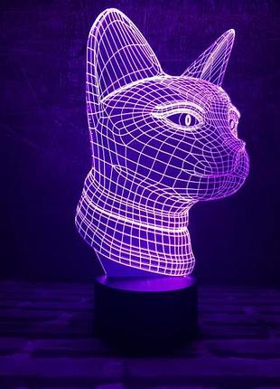 3d ночник "кошечка" (увеличенное изображение) + пульт ду + сетевой адаптер + батарейки (3ааа) 3dtoyslamp
