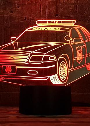 Детский ночник - светильник " автомобиль 30 " 3dtoyslamp