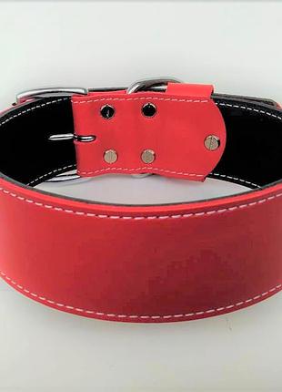 Кожаный ошейник для собак "lockdog" красный ширина 4 см