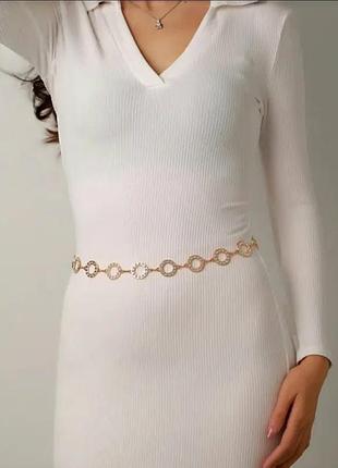 Пояс ланцюжок milena gold 3