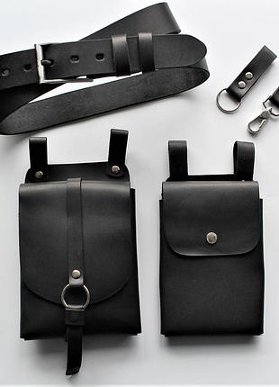 Пояс з навісними кишенями "impostato" black