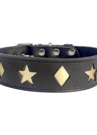 Кожаный ошейник для собак "golden star"