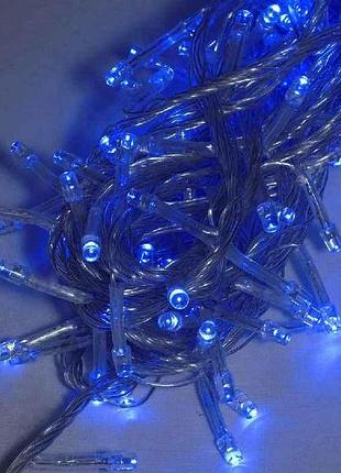 Гирлянда 100led синий 6м прозрачный провод 1110-02 тм китай 7 копійок