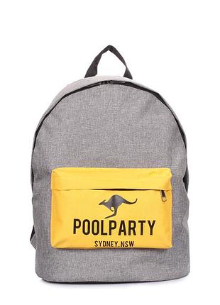 Городской рюкзак poolparty серо-желтый
