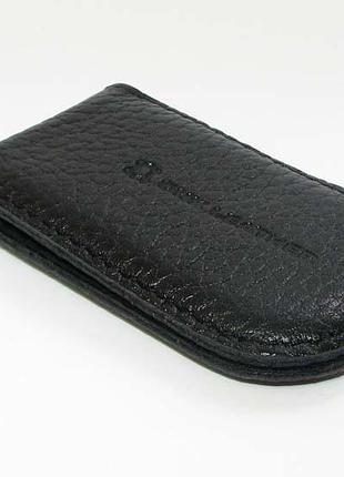 Шкіряний затиск для грошей dnk leather klip magnes-f чорний